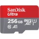 SanDisk 256GB Ultra MicroSDXC UHS-I Memory Card with Adapter - 100MB/s, C10, U1, Full HD, A1, Micro SD Card - SDSQUAR-256G-GN6MA