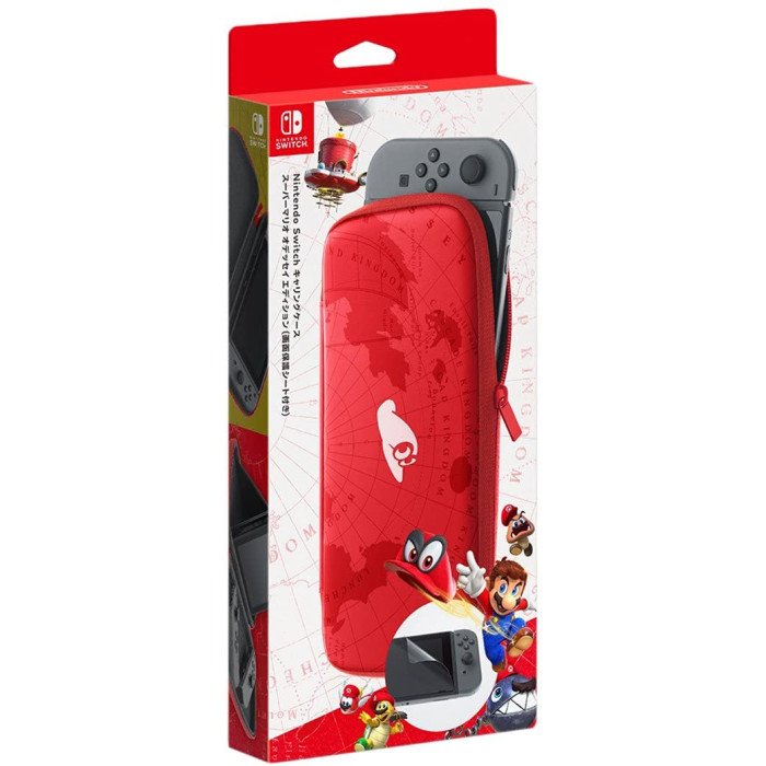 Nintendo Switch Carrying Case & Glass Screen Protector - Super Mario Odyssey Edition