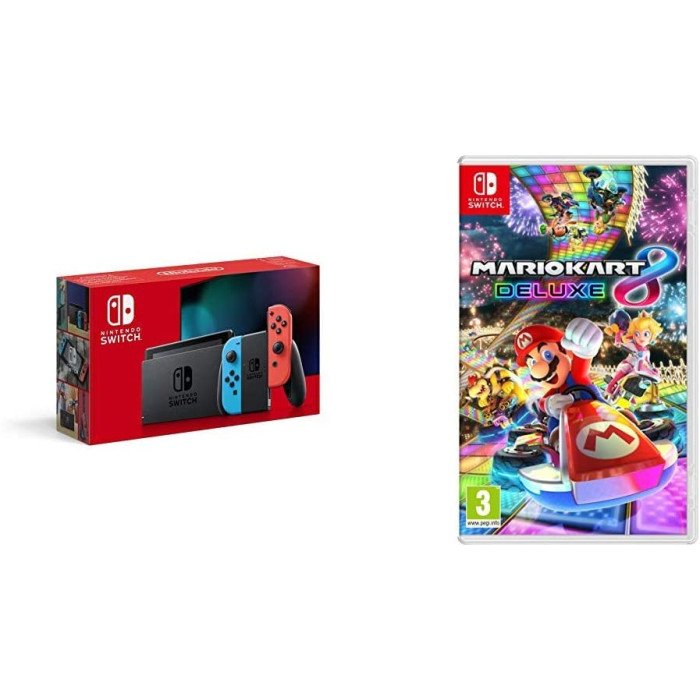 Nintendo Switch Bundle Neon Red/Neon Blue  Mario Kart 8 Deluxe