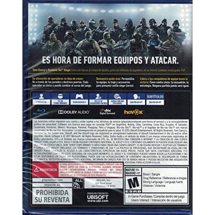 Tom Clancy's Rainbow Six Siege - Deluxe Edition - US Import - PS4