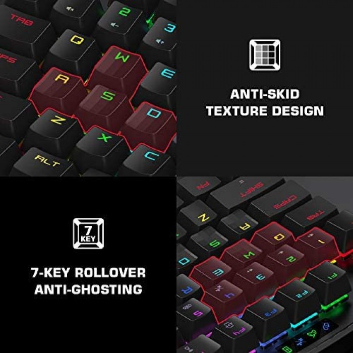 Gaming Keyboard and Mouse for PS4, Xbox One, Nintendo Switch, PC, GameSir VX2 AimSwitch Wireless Keyboard and Mouse Adapter with RGB Backlit, Controller Adapter for Computer and Consoles, 36 Keys