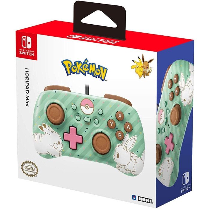 HORI HORIPAD Mini Wired Controller Pad - Pokemon Pikachu and Eevee - Nintendo Switch