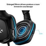 Logitech G432 Wired Gaming Headset, 7.1 Surround Sound, DTS Headphone:X 2.0, 50 mm Audio Drivers, USB and 3.5 mm Audio Jack, Flip-to-Mute Mic, Lightweight, PC/Mac/Xbox One/PS4/Nintendo Switch - Black
