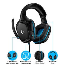 Logitech G432 Wired Gaming Headset, 7.1 Surround Sound, DTS Headphone:X 2.0, 50 mm Audio Drivers, USB and 3.5 mm Audio Jack, Flip-to-Mute Mic, Lightweight, PC/Mac/Xbox One/PS4/Nintendo Switch - Black Logitech G432 Wired Gaming Headset, 7.1 Surround Sound, DTS Headphone:X 2.0, 50 mm Audio Drivers, USB and 3.5 mm Audio Jack, Flip-to-Mute Mic, Lightweight, PC/Mac/Xbox One/PS4/Nintendo Switch - Black