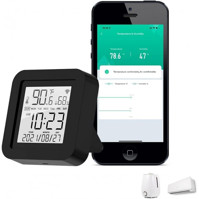 Tuya Smart Temperature Humidity Monitor with IR Remote Control