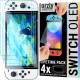 Orzly Glass Screen Protector for Nintendo Switch OLED 2021 Console Accessories (Pack of 4) - Tempered Glass Life time Edition