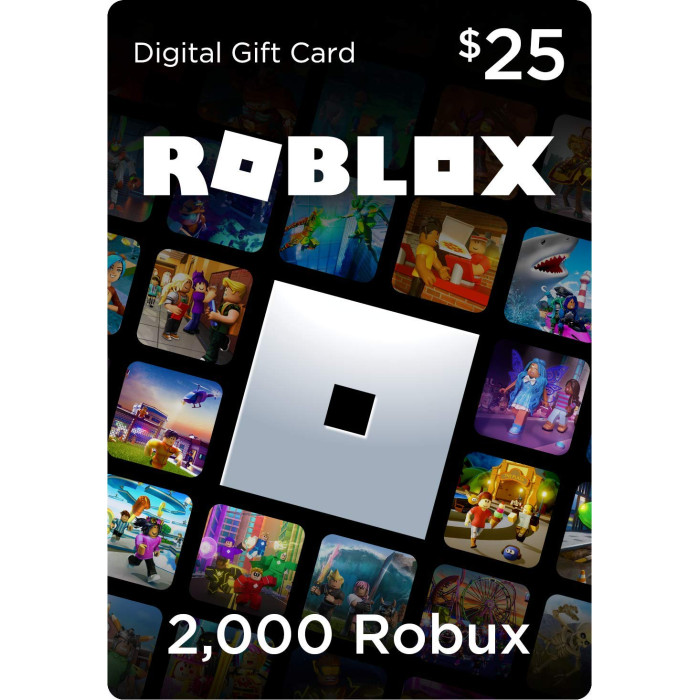 Roblox Gift Card $25 ( 2000 Robux ) Includes Exclusive Virtual Item- Online Game Code